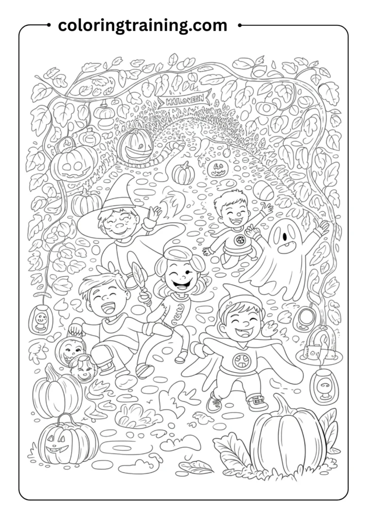 A group of children trick