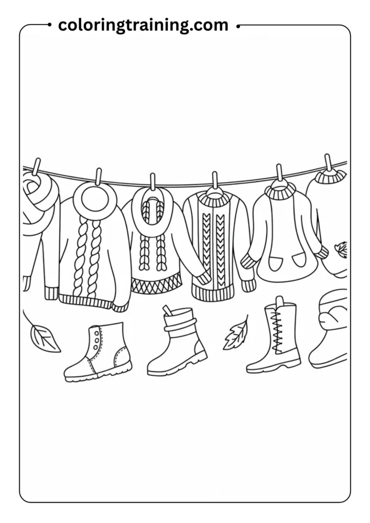 A set of fall clothing items like scarves