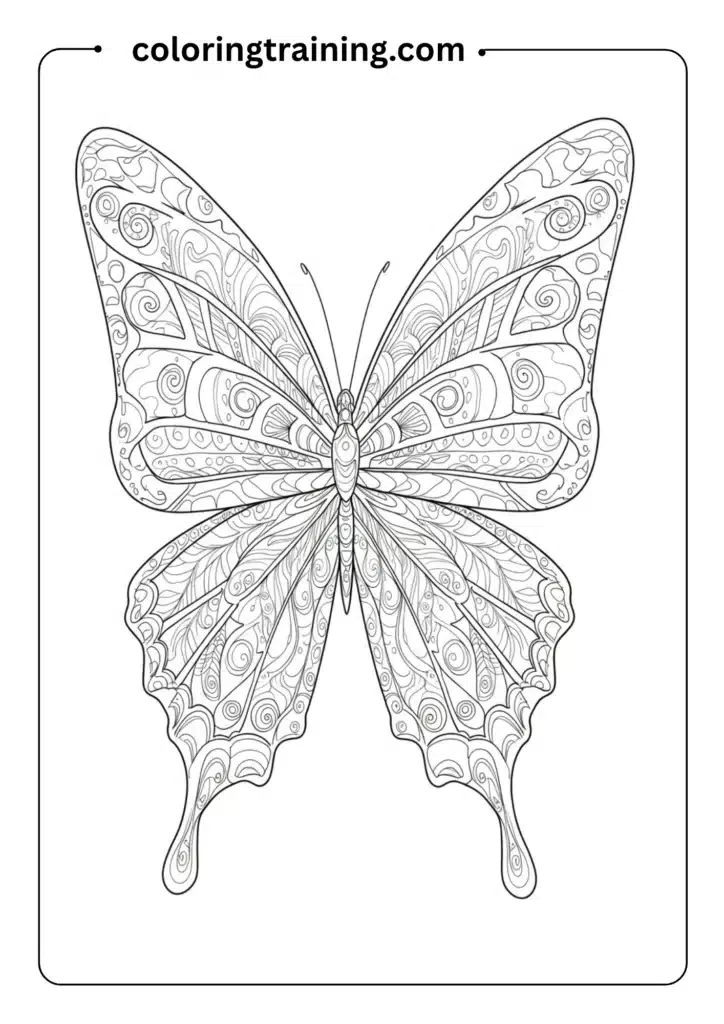 Abstract Butterfly Wing Pattern Outline