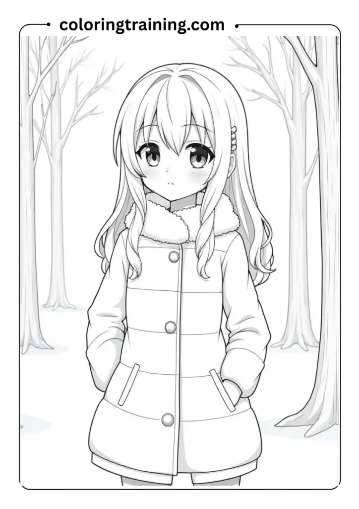 Anime girl coloring pages