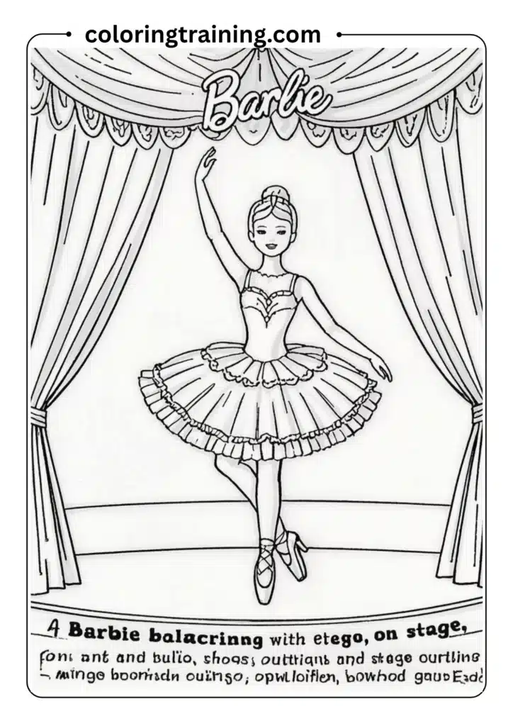 Barbie ballerina dancing on stage
