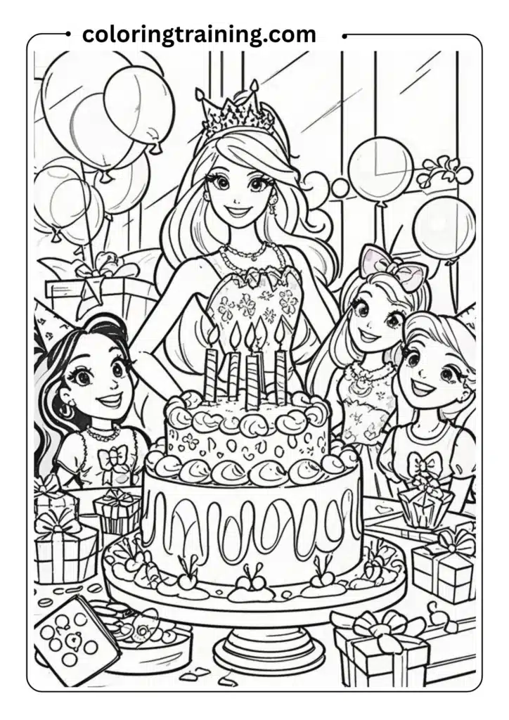 Barbie birthday party with balloons