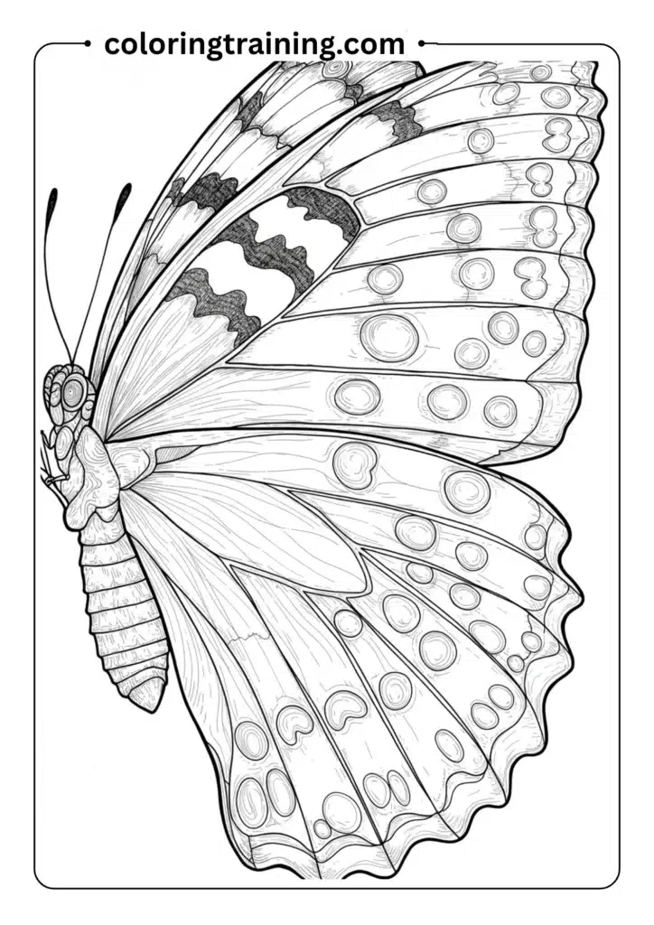 Close-up of Butterfly Wing Texture Outline