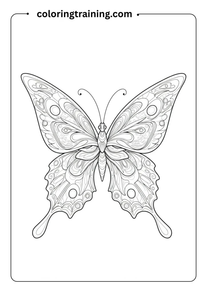 Fantasy Butterfly with Unusual Wing Shapes Outline