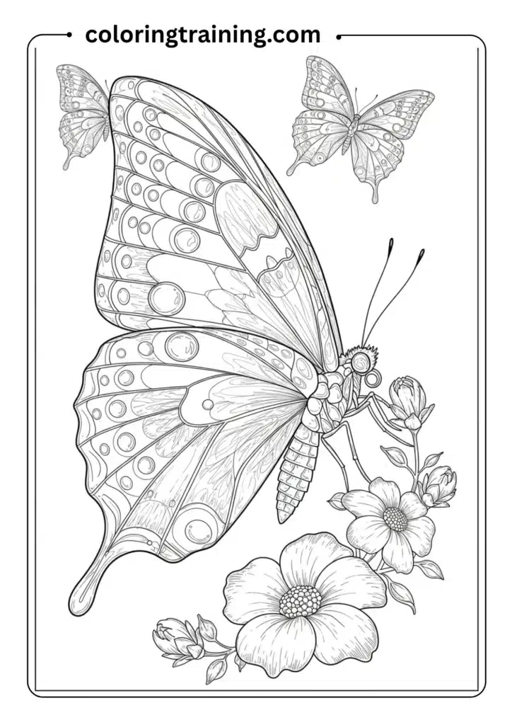 Realistic Butterfly Outline with Accurate Anatomy