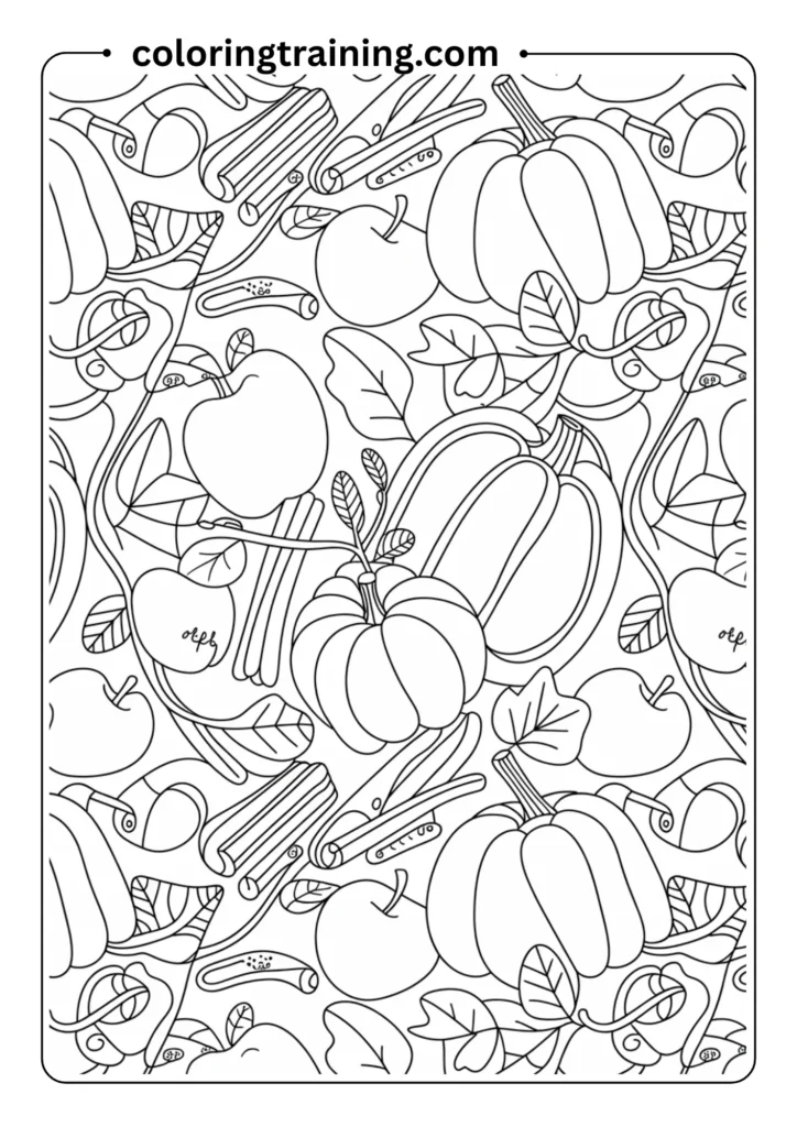 Repeating pattern of pumpkins