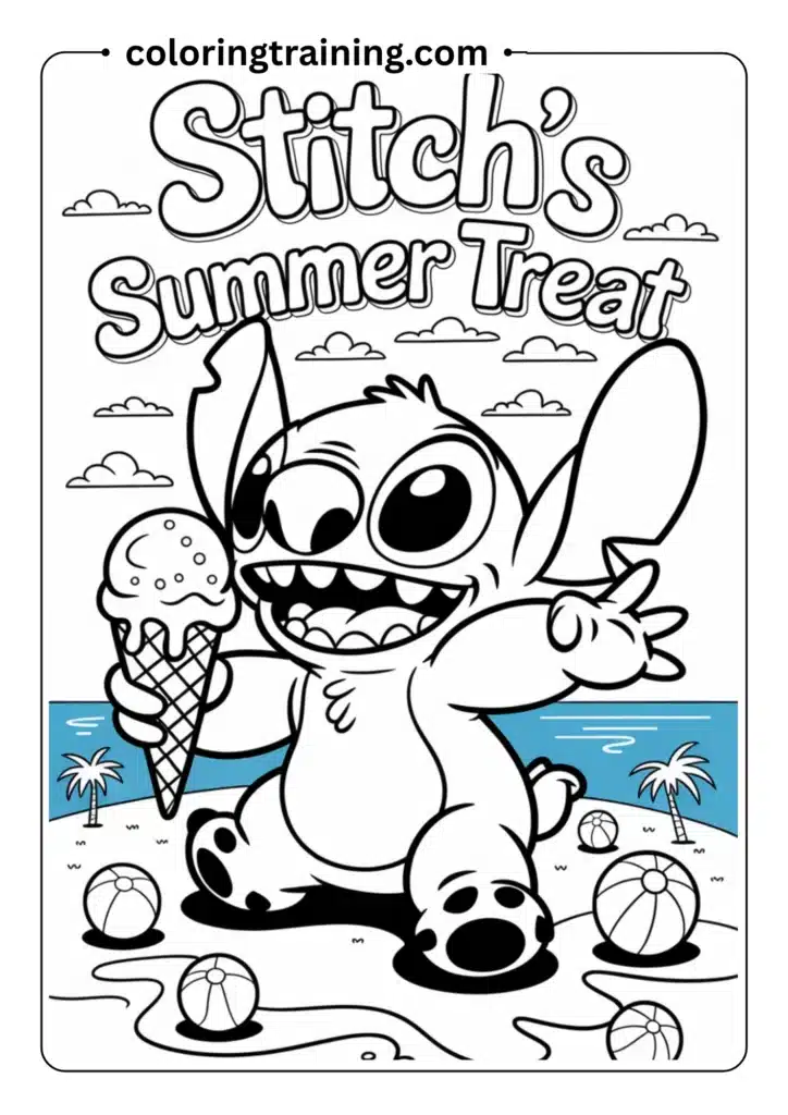 Stitch eating ice cream