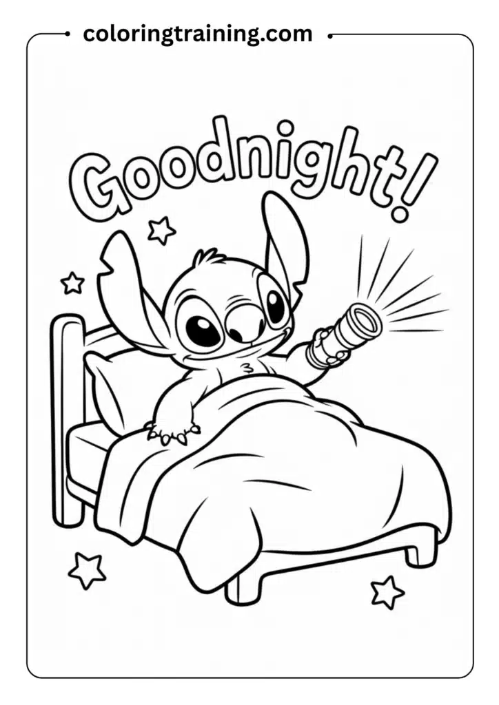 Stitch reading a bedtime story