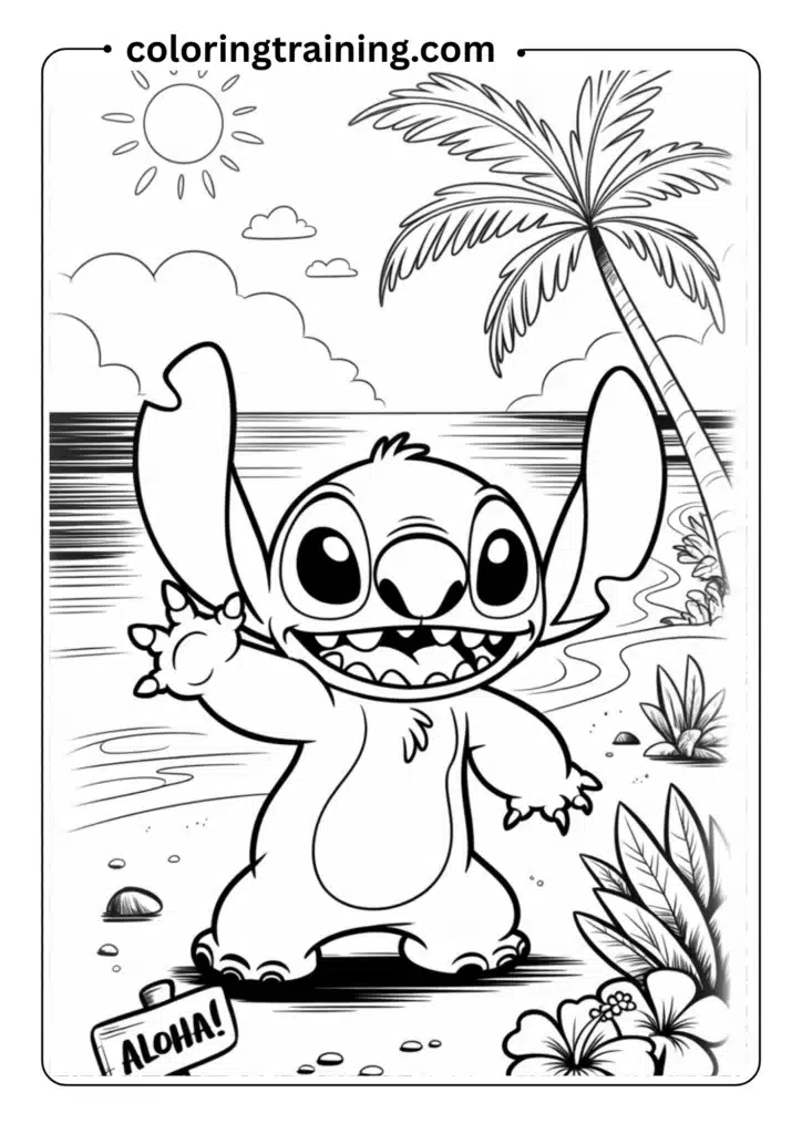 Stitch smiling