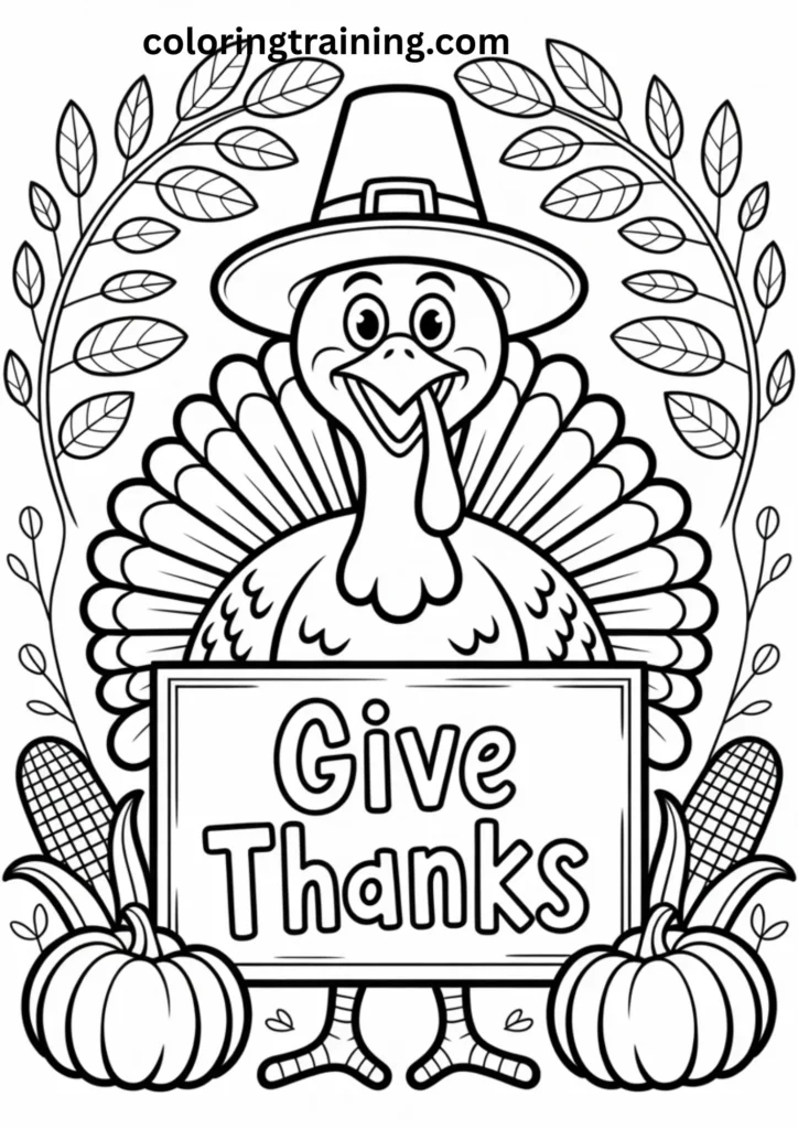 turkey outline for preschoolers, standing with large tail feathers, bold cartoon lineshigh school classroom with students chatting and a teacher in front, all characters outlined